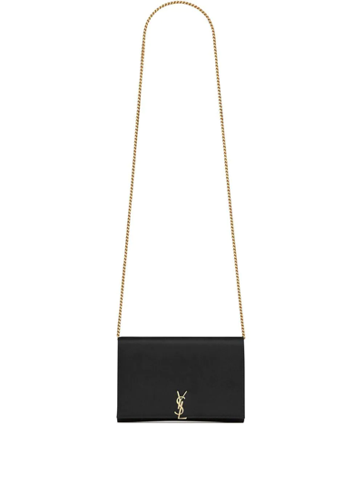 Saint Laurent Chain-link Strap Wallet In Black