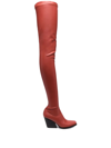 Stella Mccartney Cowboy Thigh High Stretch Faux Leather Boot In Red