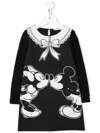 Monnalisa Cartoon-print Shift Dress In Black