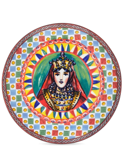 Dolce & Gabbana Porcelain Bread Plates (set Of Two) In Multicolour