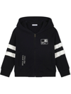 Dolce & Gabbana Nautical Logo-patch Hooded Sweatshirt In Blue