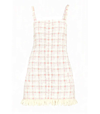 Alexis Linza Tweed Fringe-hem Mini Dress In Pink