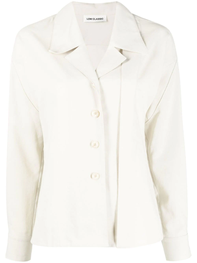 Low Classic Notched-collar Shirt In Neutral