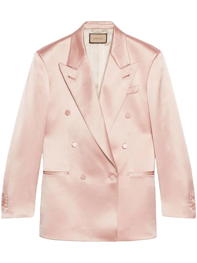 Gucci Double-breasted Blazer In Pink