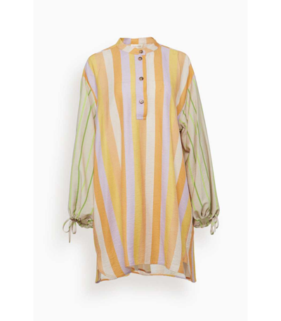 Stine Goya Neva Dress In Sunset And Lime Stripe In Multi