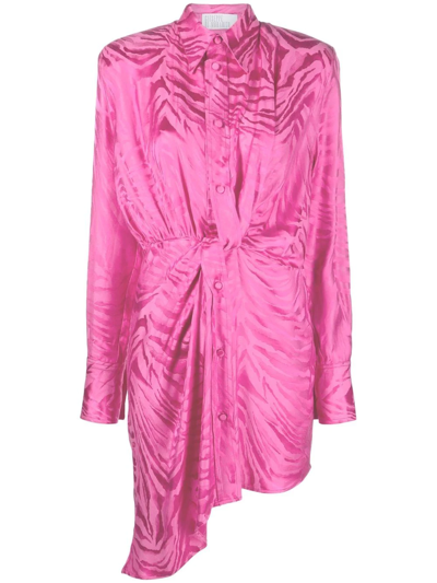 Giuseppe Di Morabito Zebra Jacquard Asymmetric Mini Dress In Pink