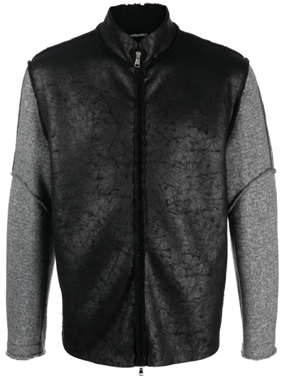 Daniele Alessandrini Zip-up Panelled Jacket In Black