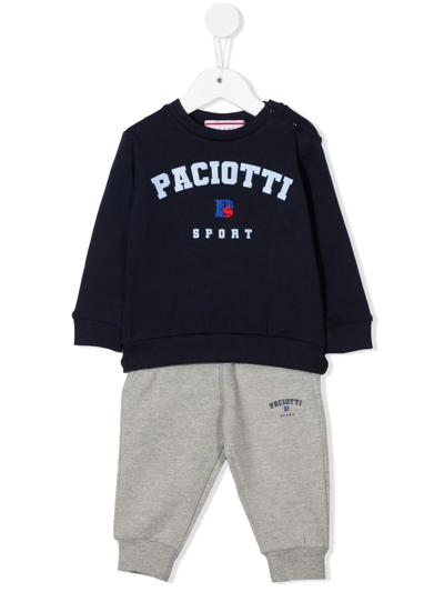 Cesare Paciotti 4us Babies' Logo-print Tracksuit Set In Blue