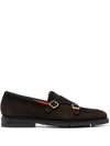 Santoni Man Loafers Dark Brown Size 7 Leather In Brown