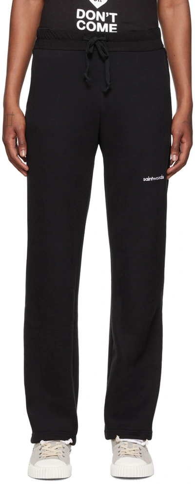 Saintwoods Black Embroidered Lounge Pants