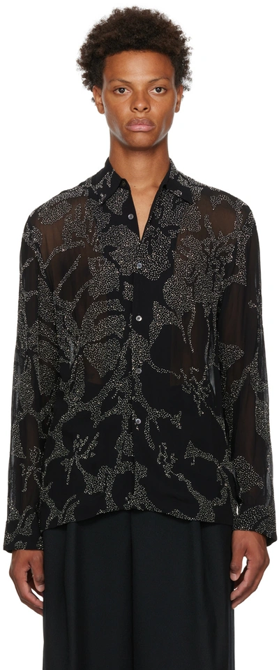 Dries Van Noten Embellished Semi-sheer Shirt In Black | ModeSens
