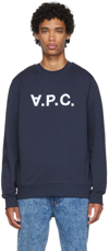 Apc Rufus Logo-print Cotton Sweatshirt In Blue