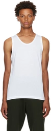 Dries Van Noten White Jersey Tank Top In 1 White