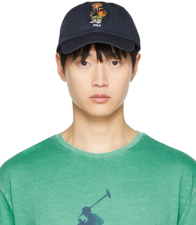 Polo Ralph Lauren Polo Bear-embroidered Cotton-twill Cap In Newport Navy