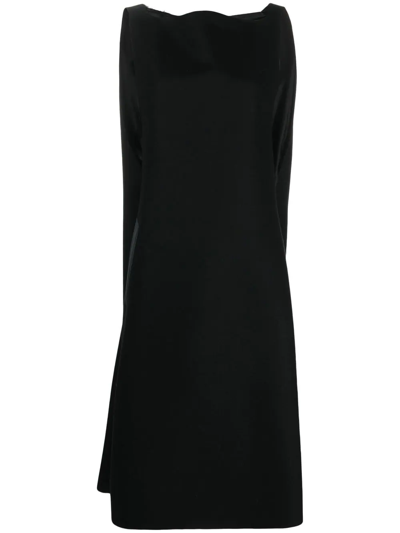 Maison Margiela Four-stitch Logo A-line Dress In Black