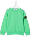 Stone Island Logo-patch Crew Neck Sweatshirt In Green