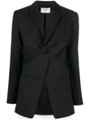 Coperni Twisted Cut-out Tailored Jacket In Black