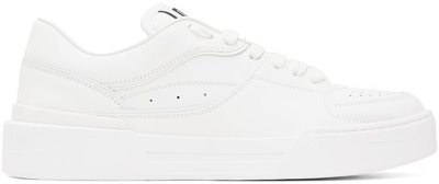 Dolce & Gabbana New Technology Leather Low Sneakers In White