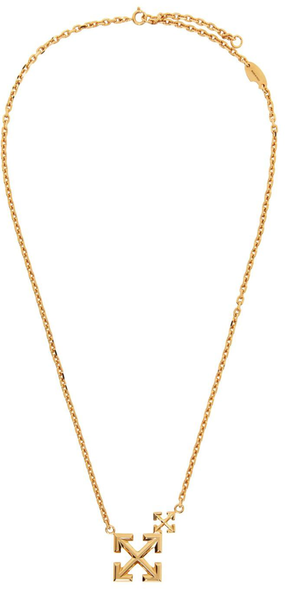 Off-white Arrow Golden Brass Necklace Off White Woman