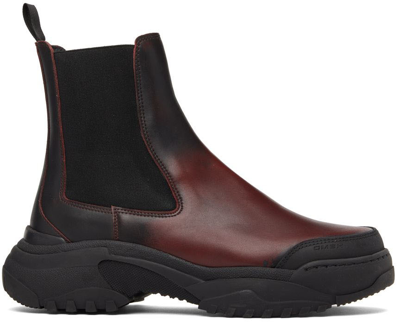 Gmbh Black & Red Sprayed Chelsea Boots