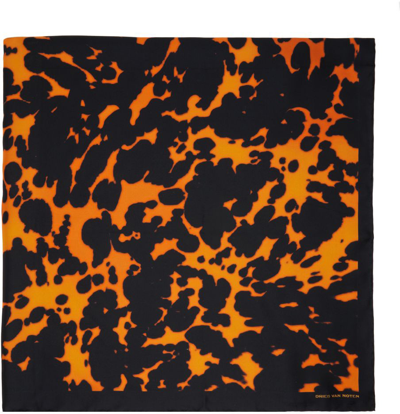 Dries Van Noten Printed Silk Scarf In Orange