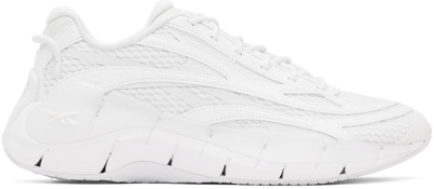 Reebok White Zig Kinetica 2.5 Sneakers In Ftwr White/pure Grey 1/pure Grey 1