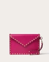 Valentino Garavani Rockstud Calfskin Pouch Woman Rose Violet Uni