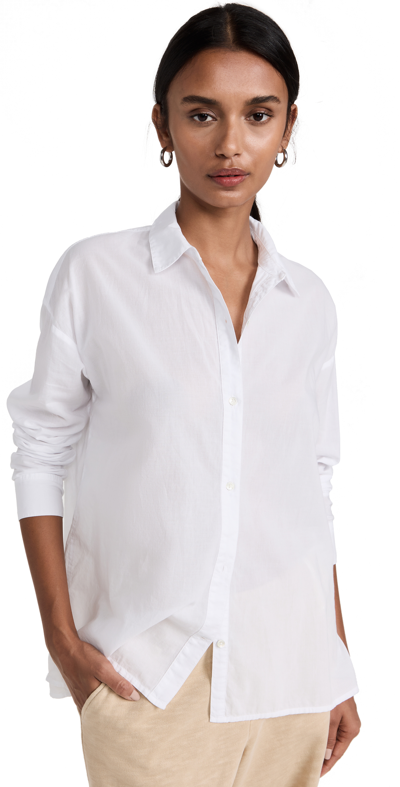 James Perse Oversized Boy Button Front Shirt In White