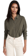 James Perse Oversized Boy Button Front Shirt In Platoon
