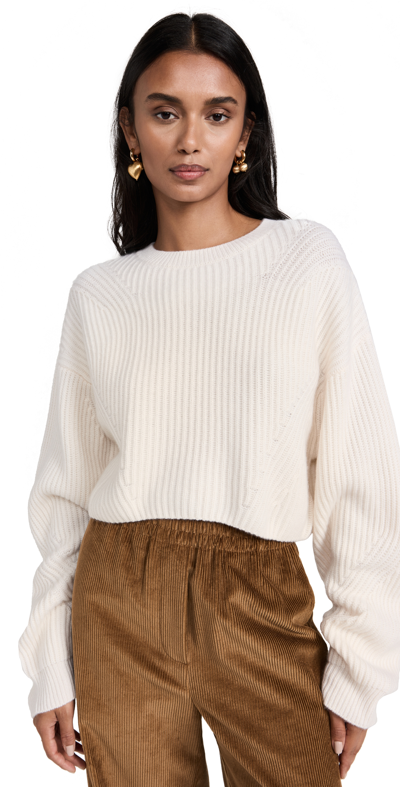 Le Kasha + Net Sustain Yucutan Ribbed Organic Cashmere Sweater In White