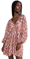 Likely Colin Abstract-print Tie-back Mini Dress In Redwood/nightshadow Multi