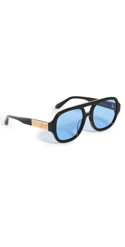 Poppy Lissiman Jimbob Sunglasses In Black/blue