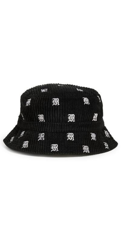 R13 All-over Embroidered-logo Bucket Hat In Black