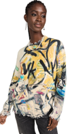 R13 CROSBY GRAND AND HOWARD GRAFFITI OVERSIZED SWEATER