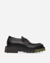 Off-white Leather Sponge Loafers In Green