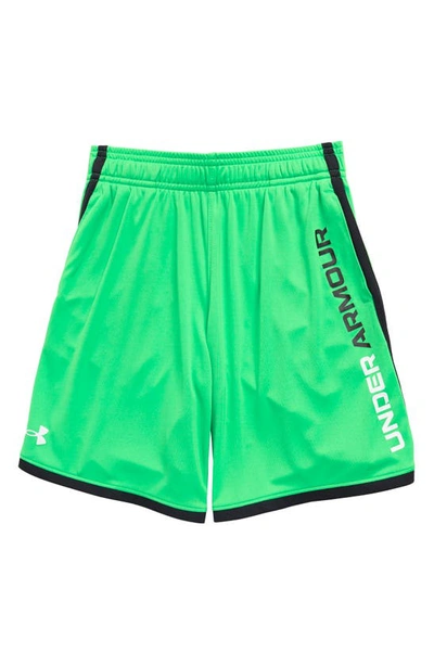 Under Armour Kids' Ua Stunt 3.0 Performance Athletic Shorts In Extreme Green