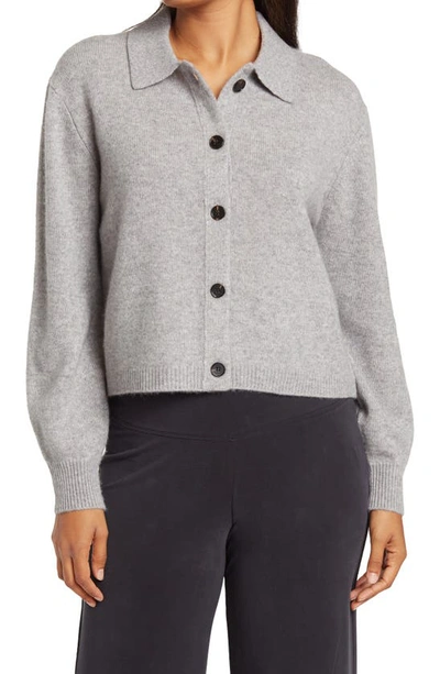 Magaschoni Cashmere Collared Cardigan In Flannel ModeSens
