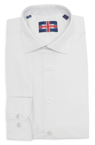 Soul Of London Solid Dress Shirt In Silver