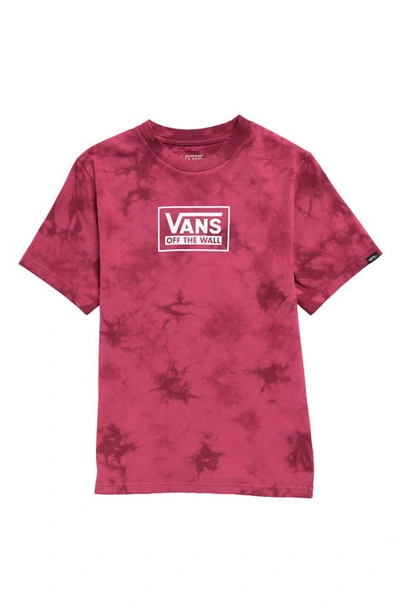 Vans Kids' Logo Tie-dye T-shirt In Raspberry Radiance