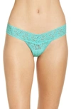 Hanky Panky Signature Lace Original-rise Rolled Thong In Bright Aqua Blue