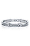 Blackjack Matte & Polished Mesh Bracelet In Silver