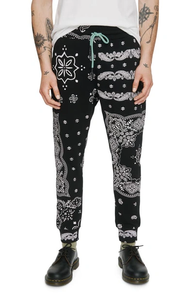 Elevenparis Paisley Knit Joggers In Black Paisley