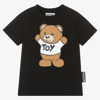 MOSCHINO KID-TEEN BLACK TEDDY BEAR T-SHIRT