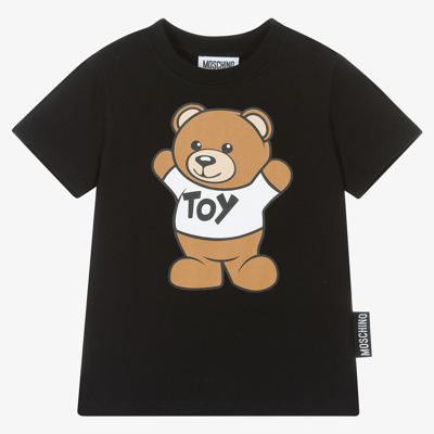 Moschino Kid-teen Black Bear Graphic T-shirt