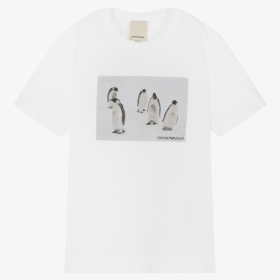 Emporio Armani Teen Boys White Penguin T-shirt