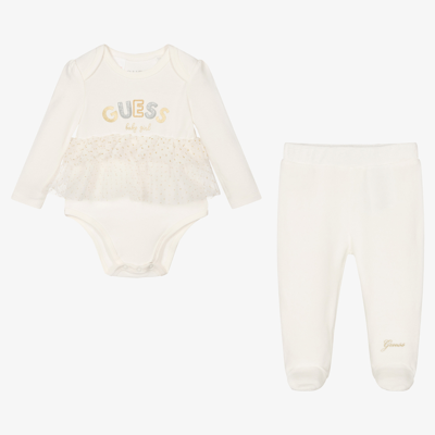 Guess Girls Ivory 2 Piece Babygrow