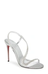 CHRISTIAN LOUBOUTIN ROSALIE CRYSTAL EMBELLISHED GLITTER SLINGBACK SANDAL