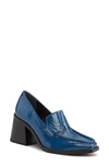 Vince Camuto Women's Segellis Block-heel Tailored Loafers Women's Shoes In Mediterranean Blue