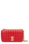 Burberry Lola Small Quilted Leather Shoulder Bag In Bright Red Rt