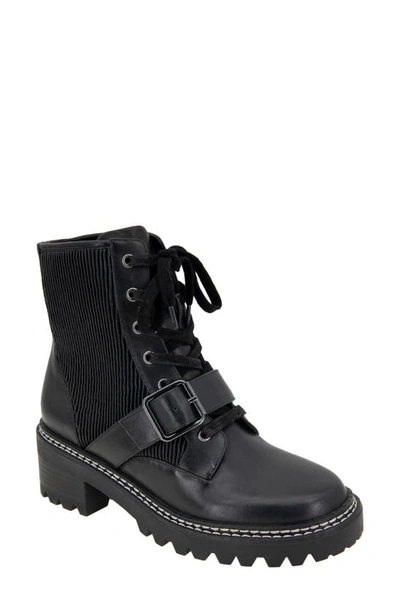 Bcbgeneration Corali Lug Sole Bootie In Black Leather